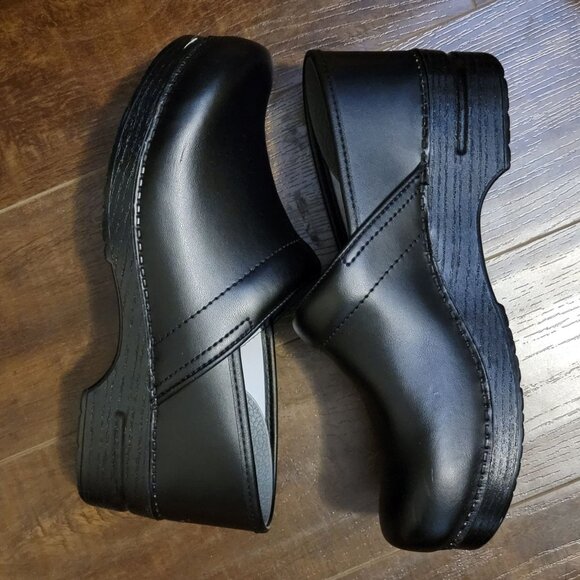 NEW Dansko Professional Clogs Womens 42 11.5 12 Black Leather Nursing Shoes - Picture 7 of 10